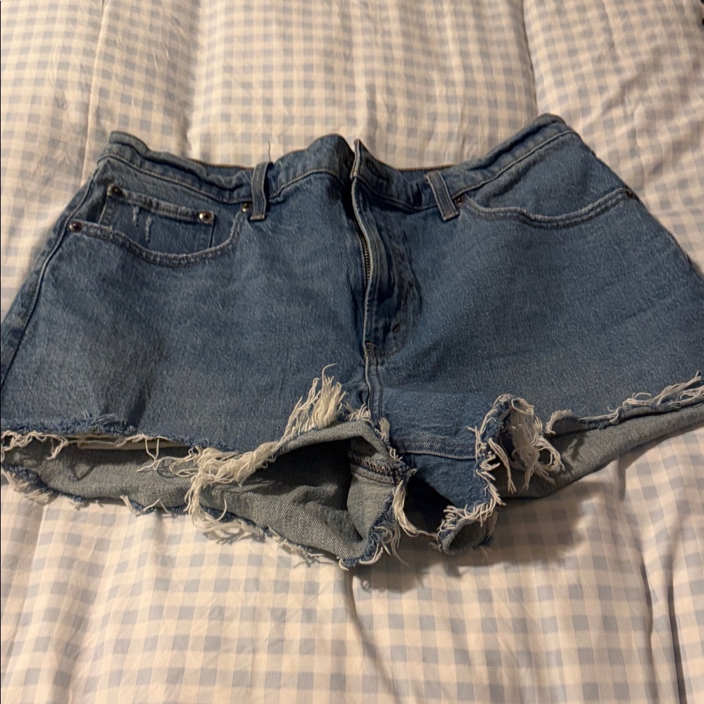 Abercrombie & Fitch Distressed Blue Denim Cutoff Shorts
